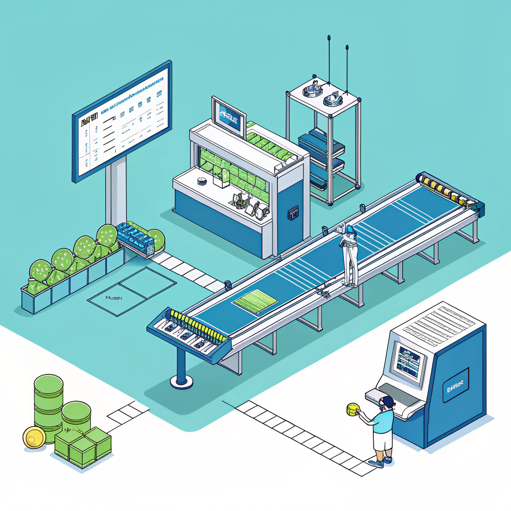 Minimalist futuristic factory with automated padel racket production lines in a flat design style.