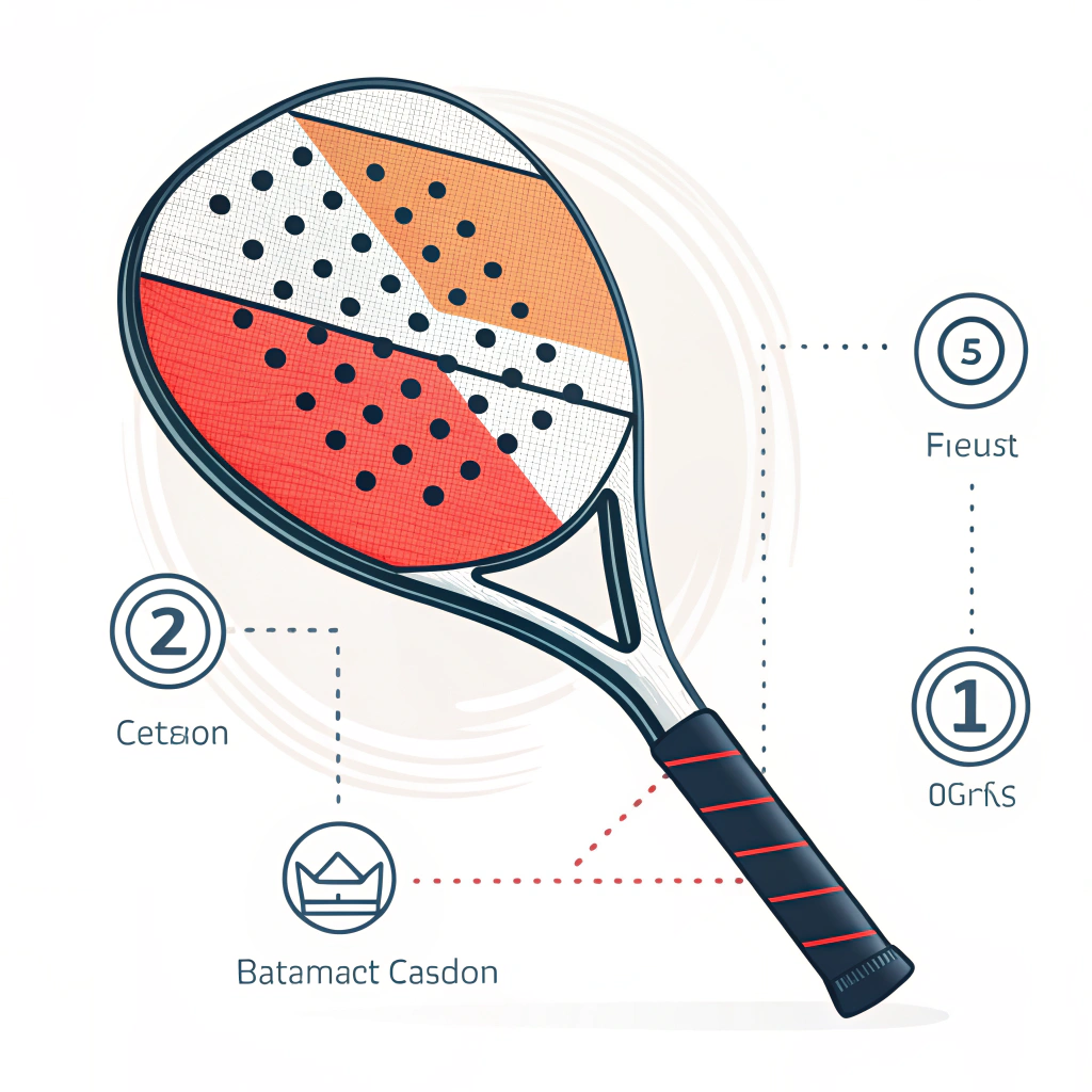Illustration focusing on custom design features of a modern padel racket