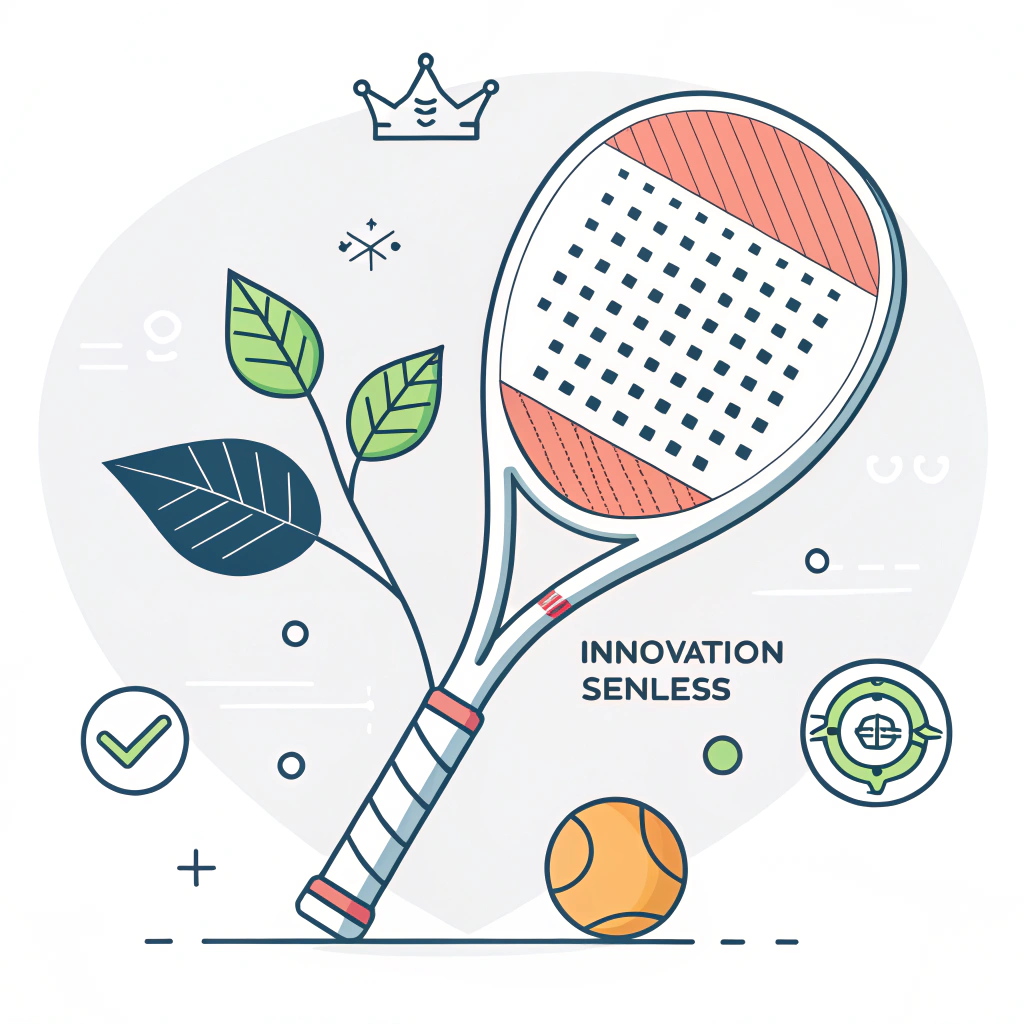 A modern 2D illustration of a sleek, dynamic padel racket symbolizing innovation and effective brand differentiation