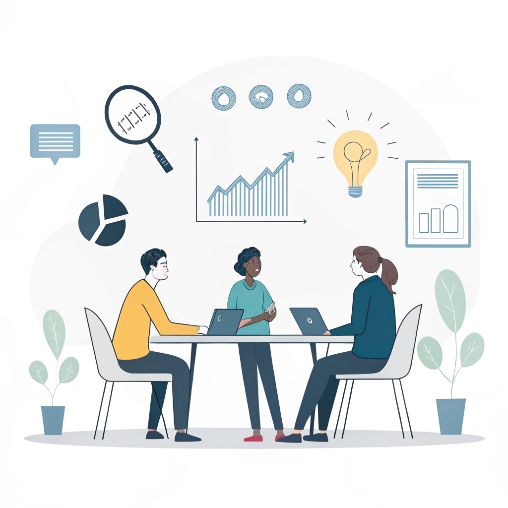 Minimalist flat illustration of a partnership meeting with padel equipment elements.