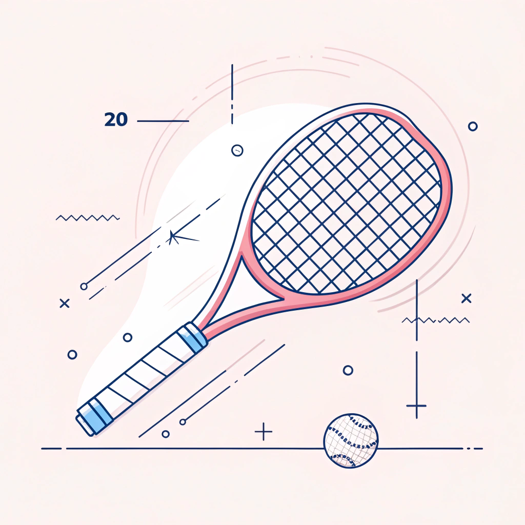 Minimalist 2D flat art of a padel racket with dynamic energy lines and deflection curves.