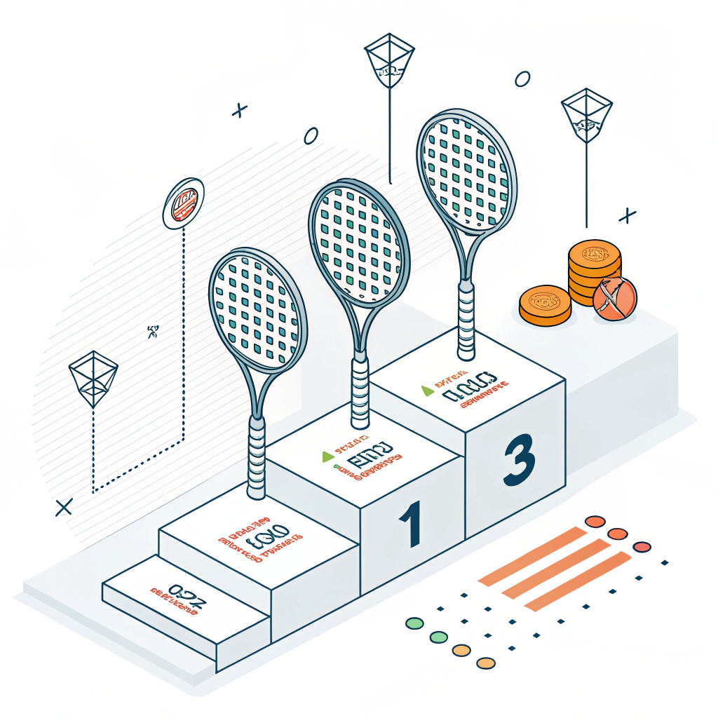 Minimal 2D illustration of abstract padel rackets symbolizing pricing strategies