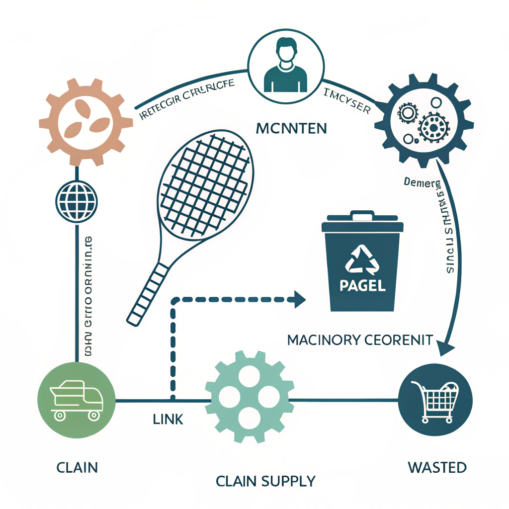 Flat illustration of production challenges in padel manufacturing with minimal icons