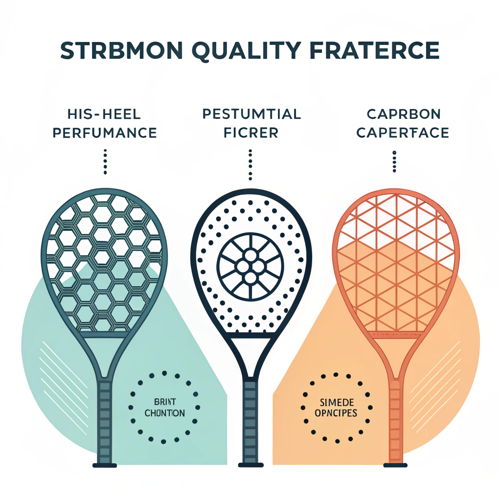 Minimalist 2D artwork showing three distinct carbon fiber textures designed for padel racket performance