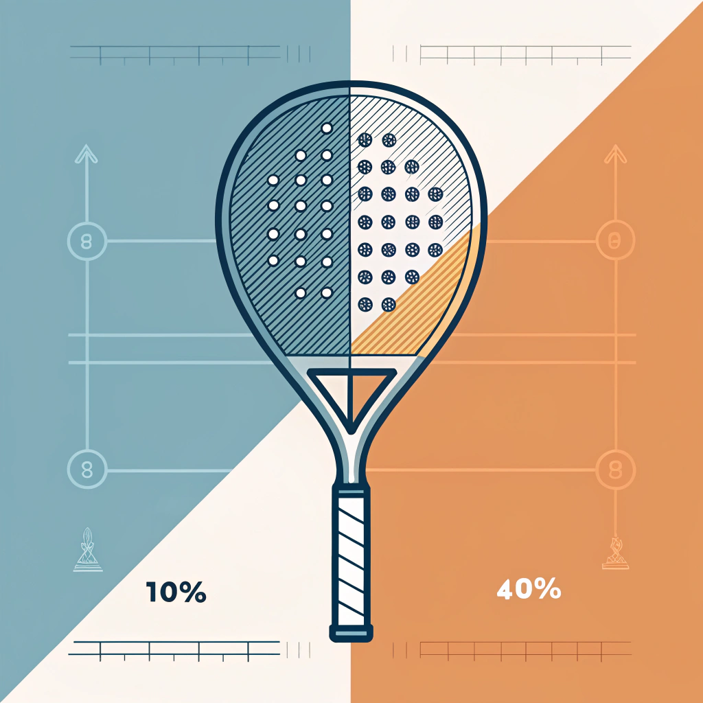 "Flat design split padel racket illustration symbolizing material mismatch."