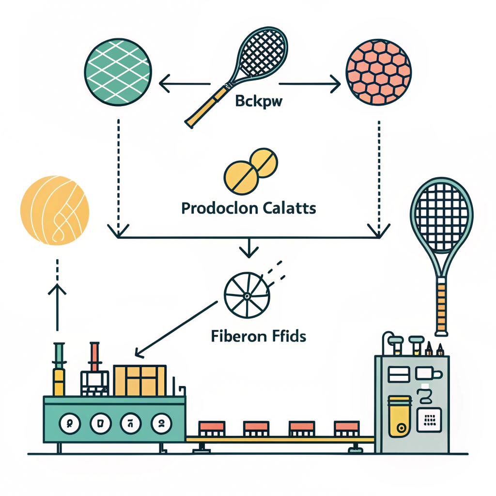 Minimalistic 2D illustration showing padel production delays and supply chain elements.