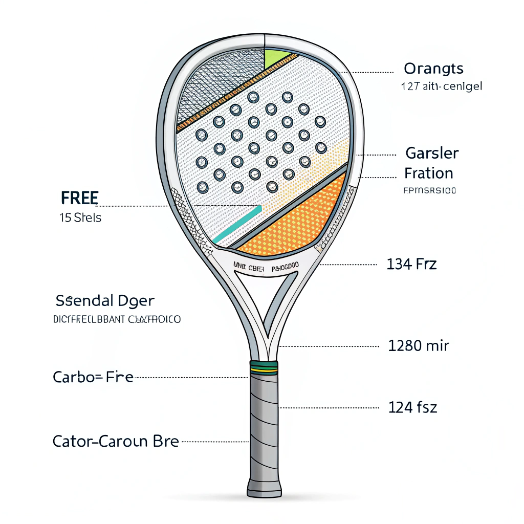 Minimalistic padel racket cutaway showing material layers and technical details