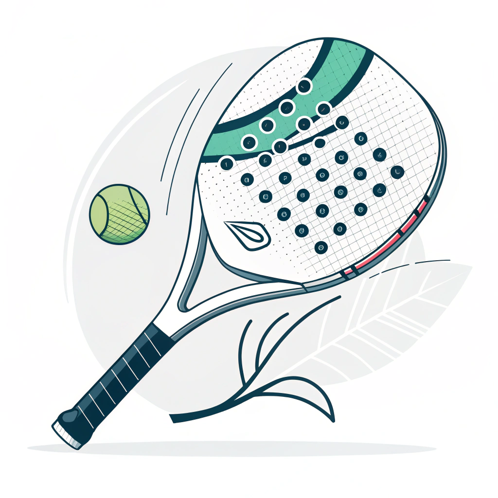 2D simplified illustration of a padel racket used for brand identity and marketing
