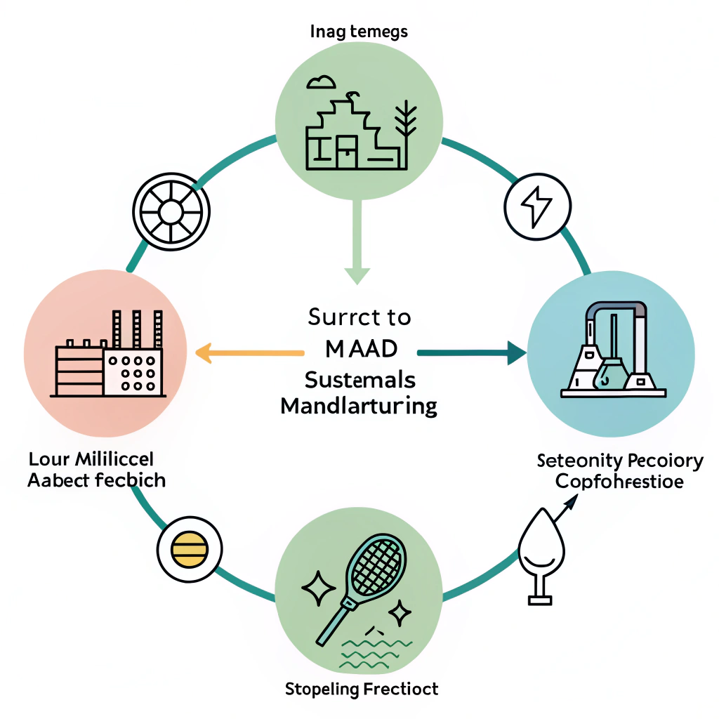 Minimal flat illustration of a strategic roadmap for eco-friendly padel production