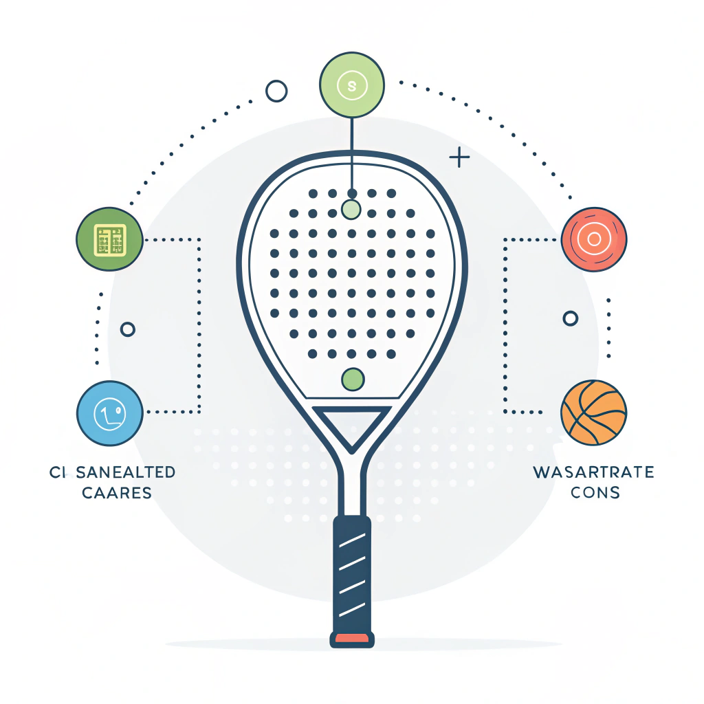 Minimalistic flat design padel racket showcasing customizable design elements