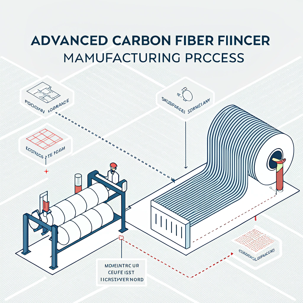 Minimalistic abstract illustration of carbon fiber weaving and technical production techniques.