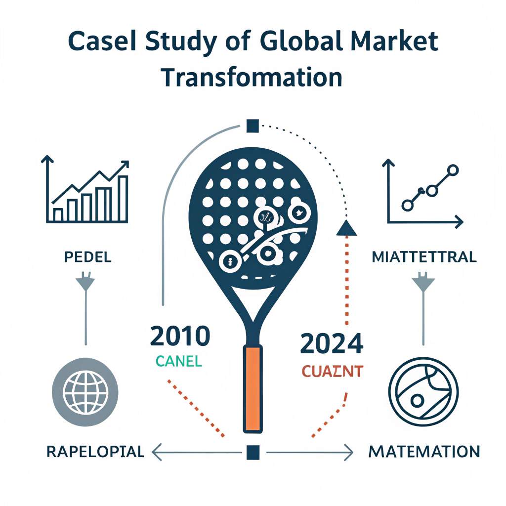 Minimal illustration of global padel market transformation with digital innovation elements