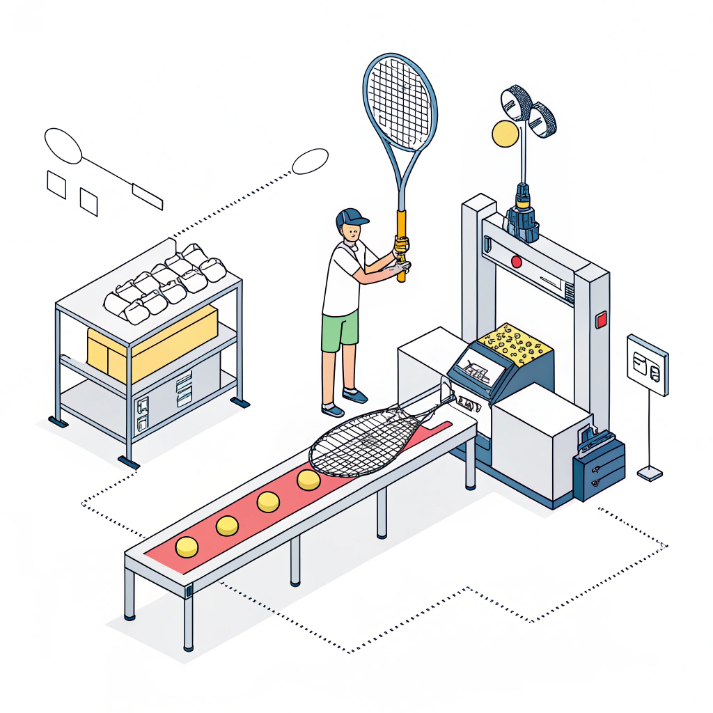 Minimalist 2D depiction of advanced padel racket manufacturing with fiberglass and carbon fiber textures