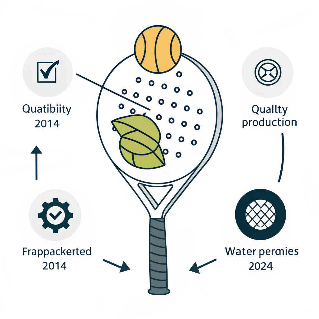 Minimal 2D illustration representing production inconsistencies in padel racket manufacturing.