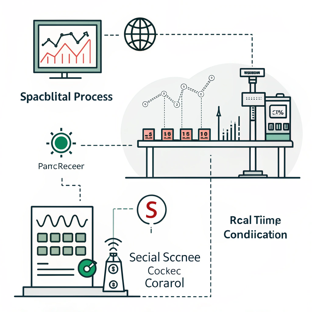 Simple design illustrating automated SPC and sensor monitoring in padel racket production.