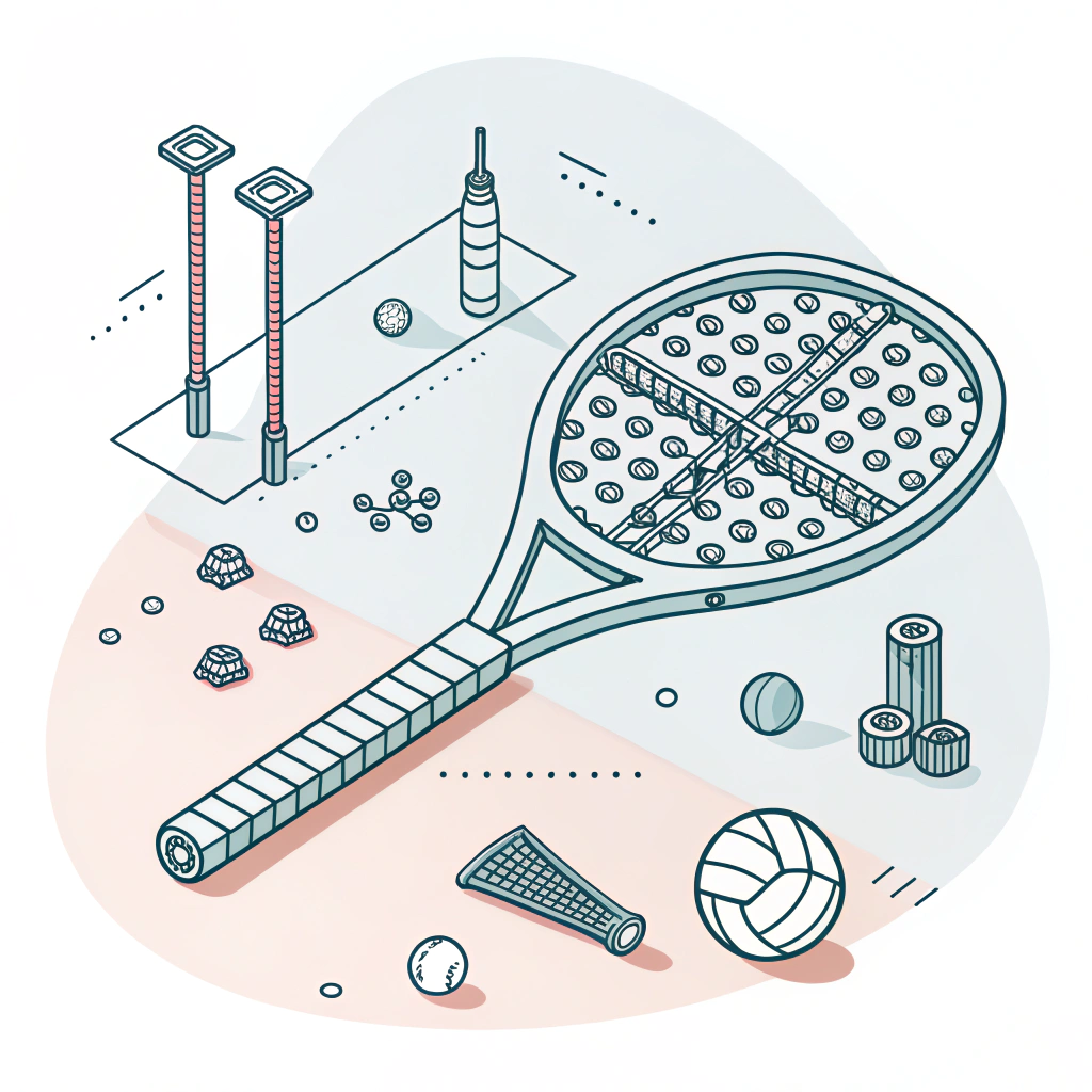 A simplified 2D illustration showing a padel racket broken into parts that represent modern manufacturing and customization techniques