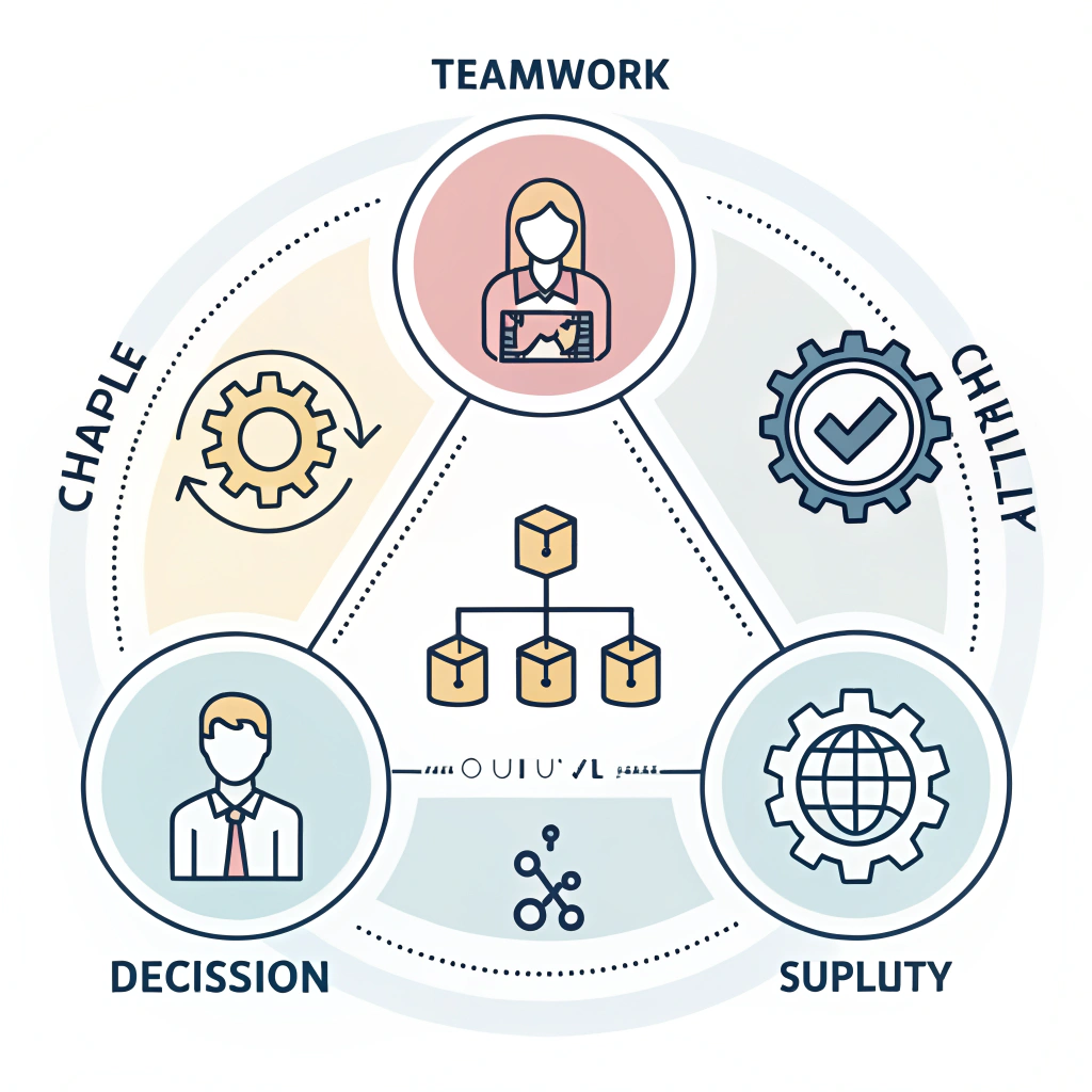 abstract design showing strategic operations and supply chain partnership icons