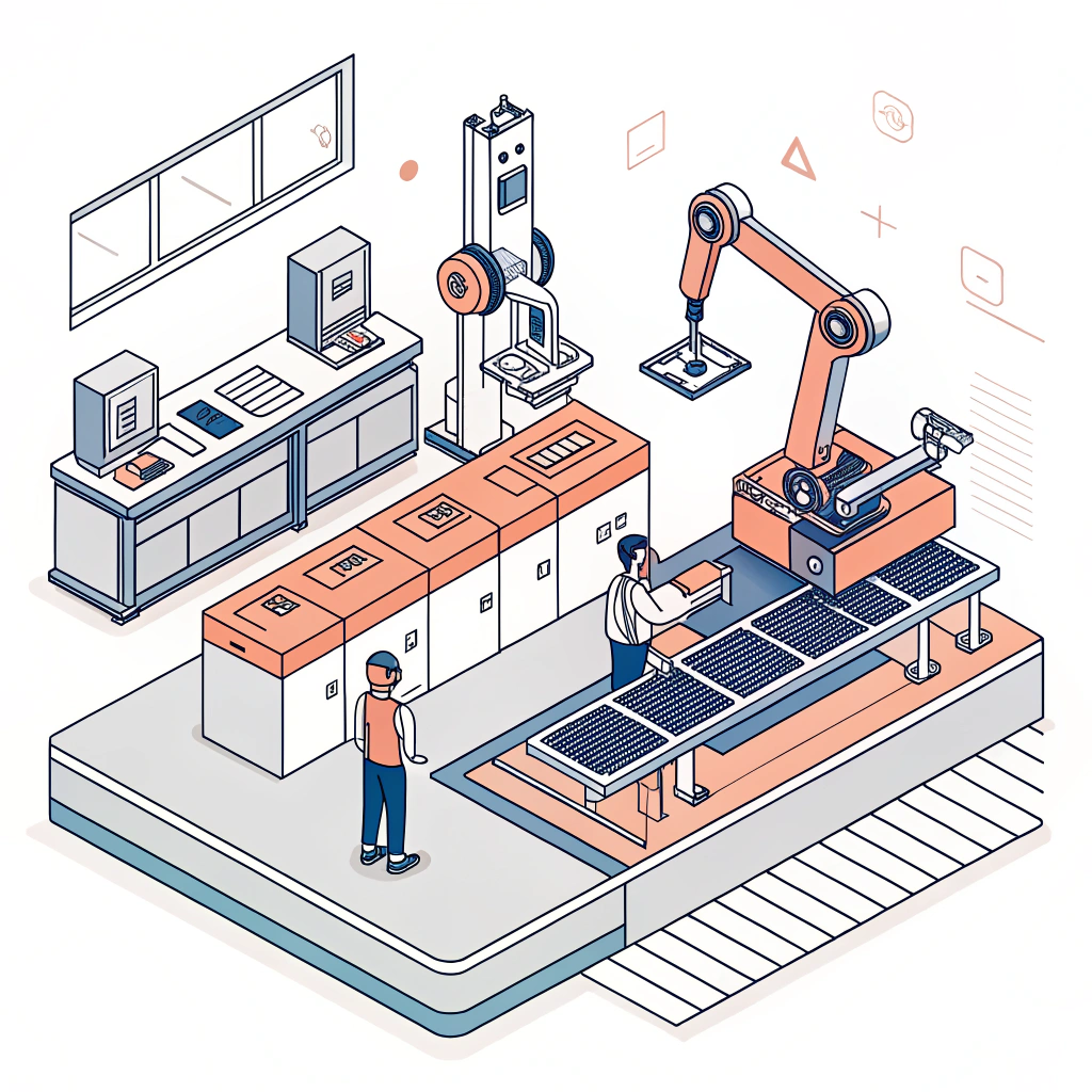 Simple digital depiction of advanced automated production in padel racket manufacturing