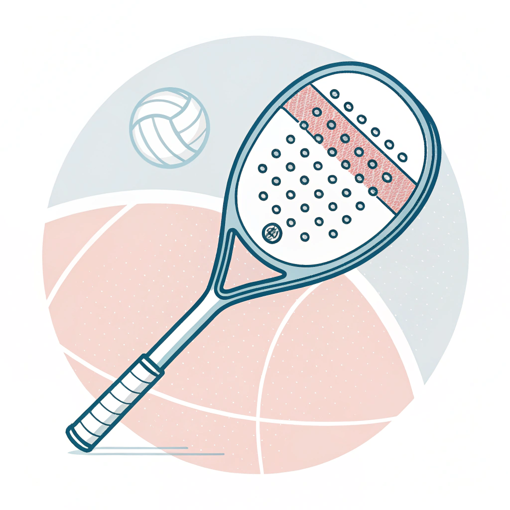 Simplified 2D illustration of a beginner padel racket with round shape and balanced design