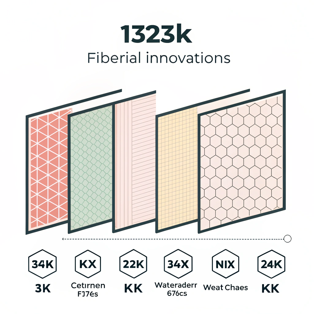 Simple 2D illustration showing panels for fiberglass and carbon fiber materials.
