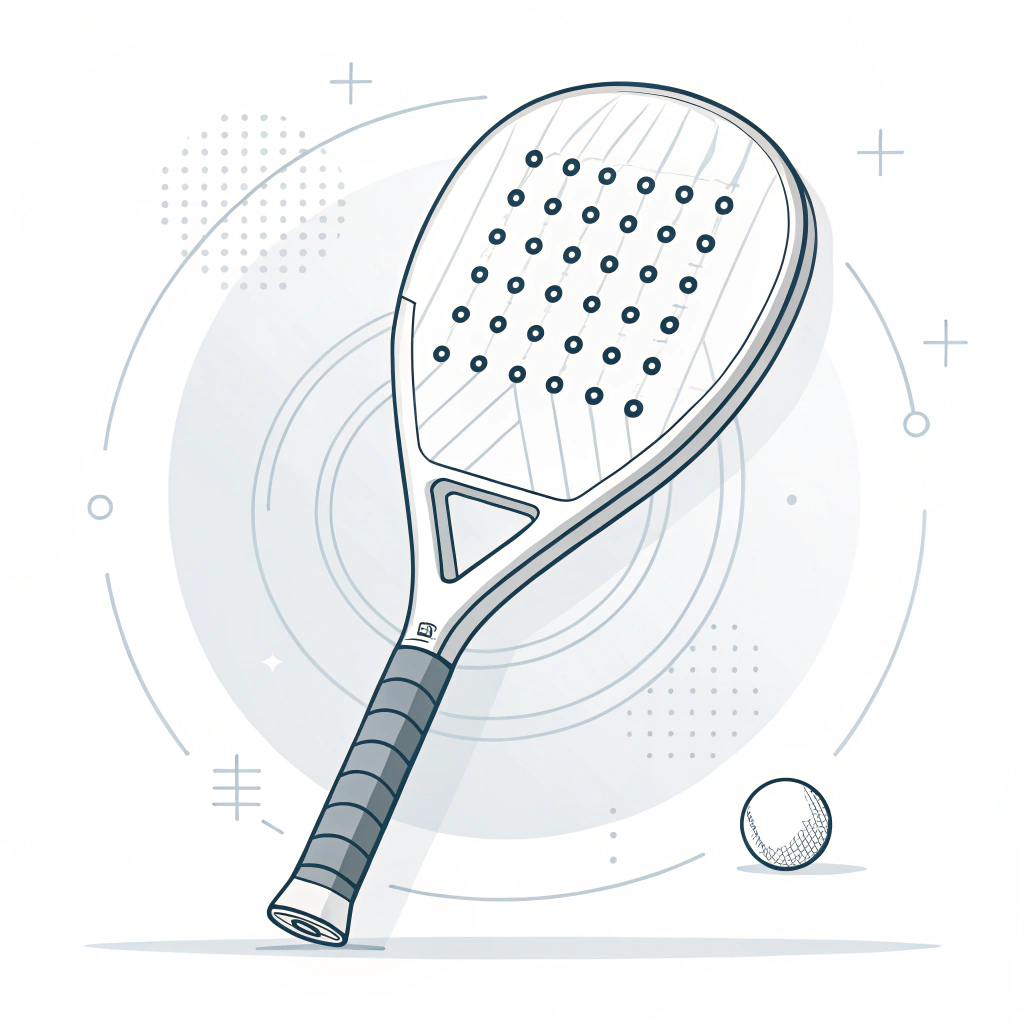 Simple illustration of a padel racket emphasizing its ergonomic grip