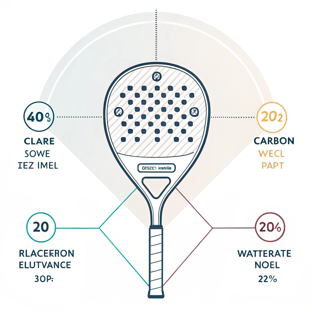 Simple flat design of a padel racket showing balanced weight zones