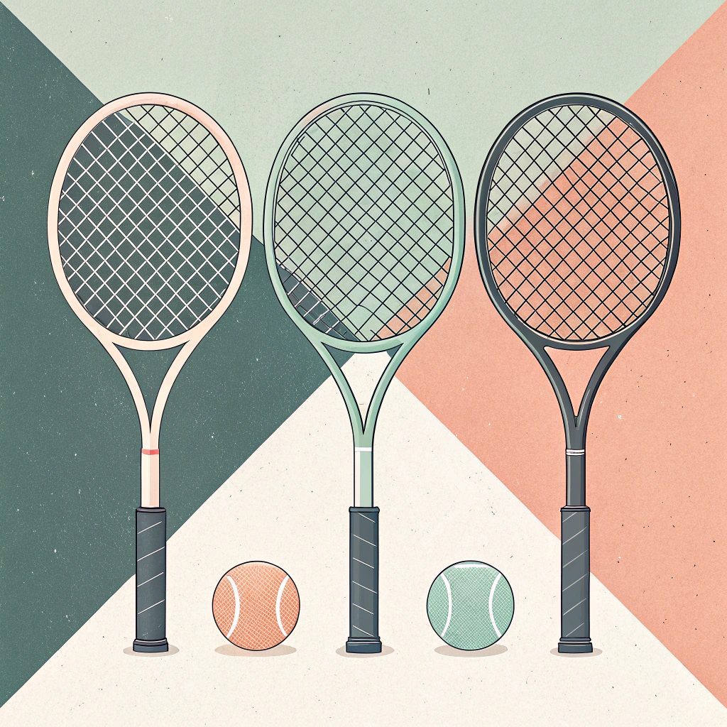 Three stylized rackets with layered cross-sections showing carbon, fiberglass, and EVA cores