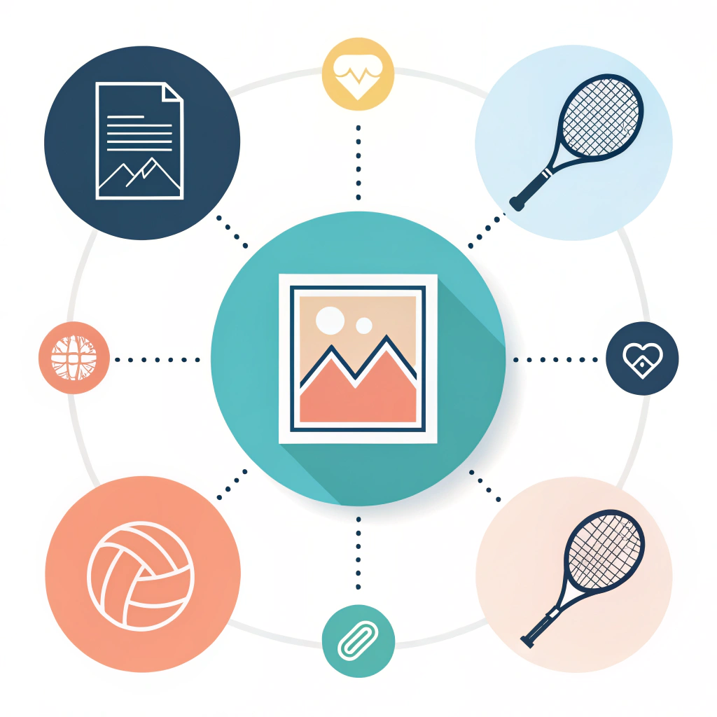 Flat-lay vector illustration of logo file, mockup, PMS swatches, and safe-margin template